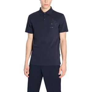 Armani Exchange, Tops, Heren, Blauw, XL, Katoen, Korte Mouw Polo Shirt