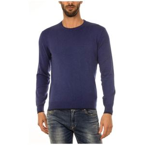 Armani Jeans, Truien, Heren, Blauw, L, Katoen, Gezellig Gebreide Trui Pullover