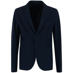 Duno, Blauwe Nylon Blazer met knoopsluiting Blauw, Heren, Maat:L