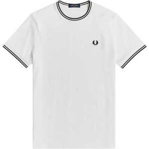 Fred Perry, Tops, Heren, Wit, M, Katoen, Fred Perry Basis Wit T-Shirt