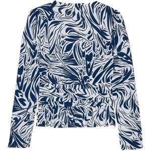 Ba&Sh, Blouses & Shirts, Dames, Blauw, XS, Elegante Peplum Top met Diepe V-Hals