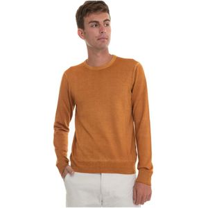 Gran Sasso, Round-neck pullover Oranje, Heren, Maat:S