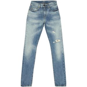 Saint Laurent, Jeans, Heren, Blauw, W27, Denim, Slim Fit Denim Jeans