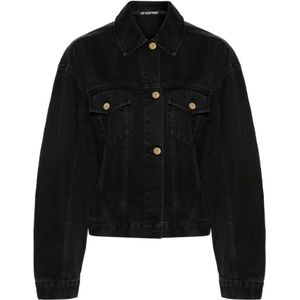 Jacquemus, Jassen, Dames, Zwart, S, Denim, Zwarte Denim Jack Klassieke Stijl