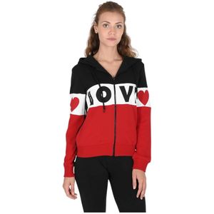 Love Moschino, Sweatshirts & Hoodies, Dames, Veelkleurig, XS, Katoen, Multicolor Katoenen Sweatshirt