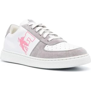 Etro, Schoenen, Dames, Veelkleurig, 40 EU, Leer, Grijze Leren Casual Sneakers Vrouwen