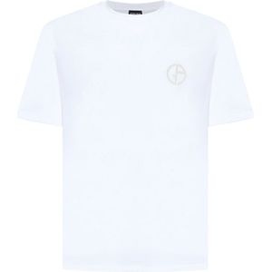 Giorgio Armani, Tops, Heren, Wit, L, Stijlvolle T-shirts en Polos