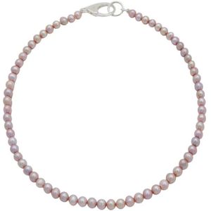 Hatton Labs, Italiaanse Sterling Zilveren Ketting met Zoetwaterparels Roze, Dames, Maat:ONE Size