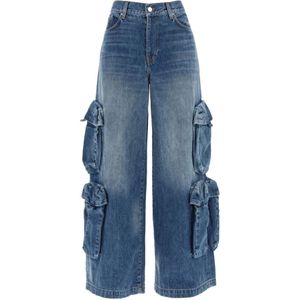 Amiri, Vintage Baggy Cargo Jeans Blauw, Dames, Maat:W28