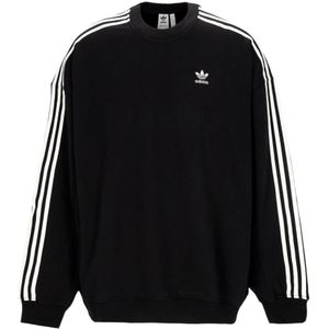 Adidas, Sweatshirts & Hoodies, Dames, Zwart, S, Katoen, Klassieke Oversized Crewneck Sweatshirt Zwart