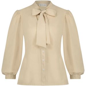 Jane Lushka, Beige Technische Jersey Blouse Beige, Dames, Maat:XS