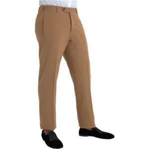 Prada, Broeken, Heren, Beige, XL, Kasjmier, Kasjmier Straight Fit Dress Pants