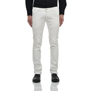 Dondup, Slim-fit Katoenen Jeans met Versleten Details Wit, Heren, Maat:W29