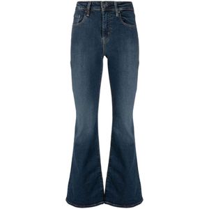 Levi's, Jeans, Dames, Blauw, W32 L32, Katoen, Slim-fit jeans met hoge taille en uitlopende pijpen