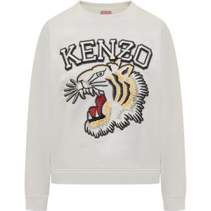 Kenzo, Tiger Varsity Sweatshirt Wit, Dames, Maat:S
