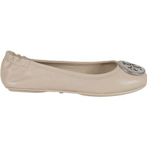 Tory Burch, Minnie Travel Ballet Pave Platte Schoenen Grijs, Dames, Maat:36 EU