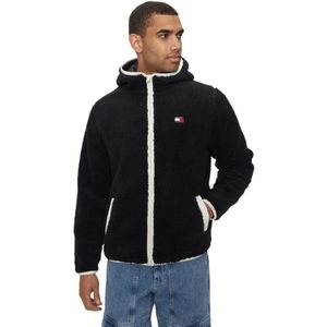 Tommy Jeans, Jassen, Heren, Zwart, XL, Polyester, Zwarte Jassen Met Rits