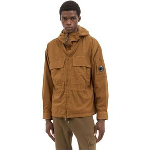 C.p. Company, Jassen, Heren, Bruin, L, Capuchon Overshirt Jas