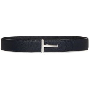 Tom Ford, Accessoires, Heren, Blauw, 85 CM, Leer, Blauwe Omkeerbare Leren Riem