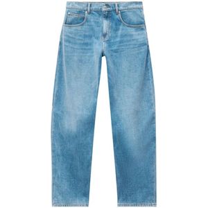 Alexander Wang, Jeans, Dames, Blauw, W28, Denim, Blauwe Denim Wide Leg Jeans