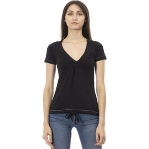 Trussardi, Tops, Dames, Zwart, M, Korte Mouw Ronde Hals T-Shirt