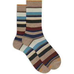 Gallo, Ondergoed, Dames, Veelkleurig, S, Katoen, Italiaanse korte sokken Multicolor Strepen