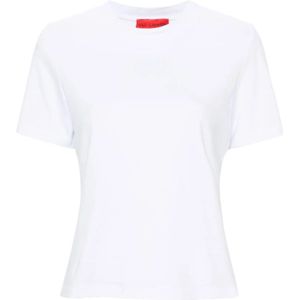 Wild Cashmere, Tops, Dames, Wit, XS, Katoen, Witte Lichtgewicht Jersey Crew Neck T-shirt