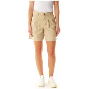 Levi's, Korte broeken, Dames, Beige, W26, Geplooide Shorts Zomerstijl