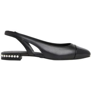 Stuart Weitzman, Crystal Slingback Ballet Zwart, Dames, Maat:40 EU