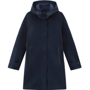 Woolrich, Mantels, Dames, Blauw, S, Nylon, Waterdichte Winddichte Nylonjas