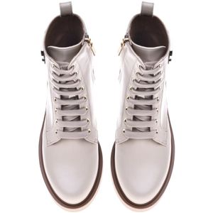 Baldinini, Schoenen, Dames, Beige, 36 1/2 EU, Leer, Combat boots in vanilla leather