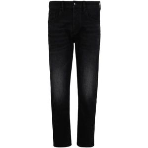 Armani Exchange, Slim Jeans voor Heren Zwart, Heren, Maat:W31
