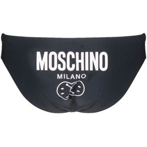 Moschino, Badkleding, Heren, Zwart, 2Xl, Polyester, Smiley Slip Strandkleding