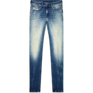 Diesel, Skinny Jeans met Punk-Rock Attitude Blauw, Heren, Maat:W31 L32