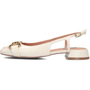 Bibi Lou, Schoenen, Dames, Wit, 39 EU, Leer, Witte Leren Slingbacks Elegant Klassiek