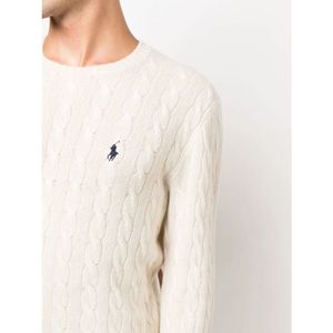 Ralph Lauren, Truien, Heren, Wit, XL, Wol, Witte Sweatshirts voor Heren Aw 23