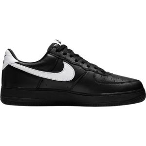 Nike, Retro Leren Sneakers met Air Logo Zwart, Heren, Maat:44 EU