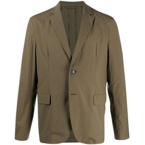 Acne Studios, Klassieke Katoenen Blazer met Inkeping Revers Groen, Heren, Maat:L