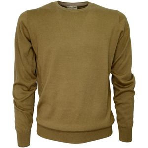 Cashmere Company, Sweatshirts & Hoodies, Heren, Geel, M, Wol, Beige Crew Neck Sweater 1535