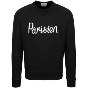 Maison Kitsuné, Sweatshirts & Hoodies, Heren, Zwart, S, Katoen, Parisien Classic Sweatshirt