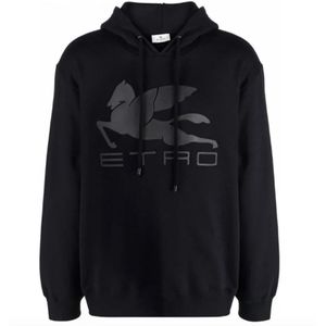 Etro, Katoenen Hoodie Lange Mouw Zwart, Heren, Maat:L