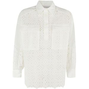 Ermanno Scervino, Blouses & Shirts, Dames, Wit, S, Lange mouwen overhemd