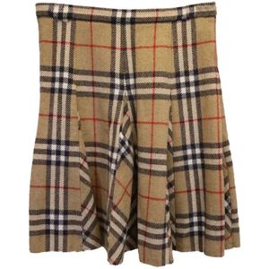 Burberry Vintage, Pre-owned, Dames, Beige, L, Wol, Pre-owned Wool bottoms