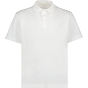 Givenchy, Tops, Heren, Wit, L, Katoen, Klassiek Polo Shirt 4G Logo Geborduurd