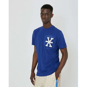 John Richmond, Tops, Heren, Blauw, XL, Katoen, Logo T-shirt met korte mouwen