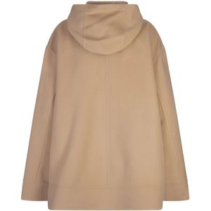 Marni, Sweatshirts & Hoodies, Dames, Bruin, 2Xs, Wol, Bruine Oversized Hooded Parka Jas