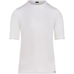 Kiton, Tops, Dames, Wit, 2Xs, T-shirt met Ronde Hals en Korte Mouwen en Zakdetails