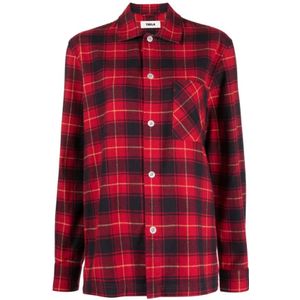 Tekla, Blouses & Shirts, Dames, Rood, S, Rode Ruitjespyjama