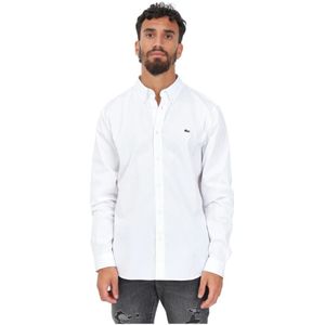 Lacoste, Overhemden, Heren, Wit, M, Witte Elegante Herenshirt