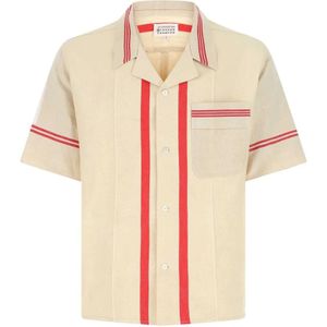 Maison Margiela, Overhemden, Heren, Beige, L, Zandkleurig korte mouwen overhemd